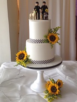 Police wedding cake sunflowers